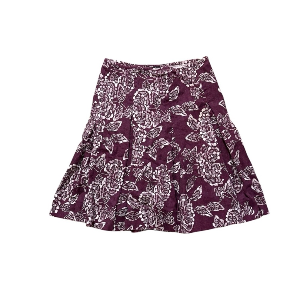Vintage Y2K Club Monaco Floral Linen Skirt Preppy A-Line 0/XS